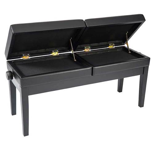 Kinsman Double Piano Bench with Storage - Satin Black Kinsman Double Piano Bench with Storage - Satin Black