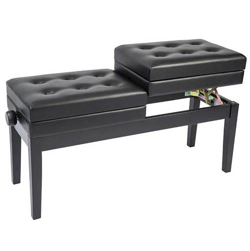 Kinsman Double Piano Bench with Storage - Satin Black Kinsman Double Piano Bench with Storage - Satin Black