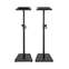 On Stage Wood Monitor Stands Black Pair Front View