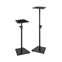 On Stage Wood Monitor Stands Black Pair Front View