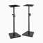 On Stage Wood Monitor Stands Black Pair Front View