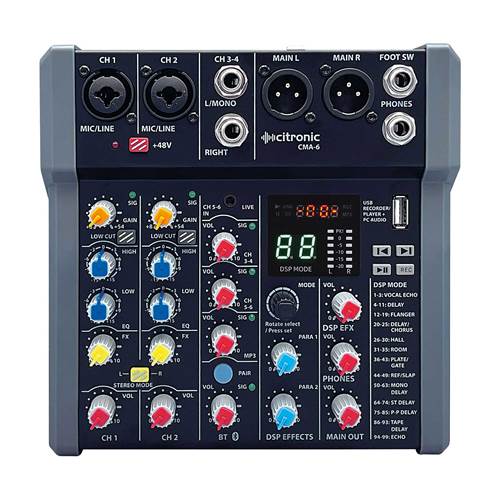 Citronic CMA-6 Compact Mixer with DSP FX and BT/USB Citronic CMA-6 Compact Mixer with DSP FX and BT/USB