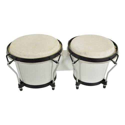 Chord Bongos 6.5 Inch and 7.5 Inch with Carry Bag White Chord Bongos 6.5 Inch and 7.5 Inch with Carry Bag White