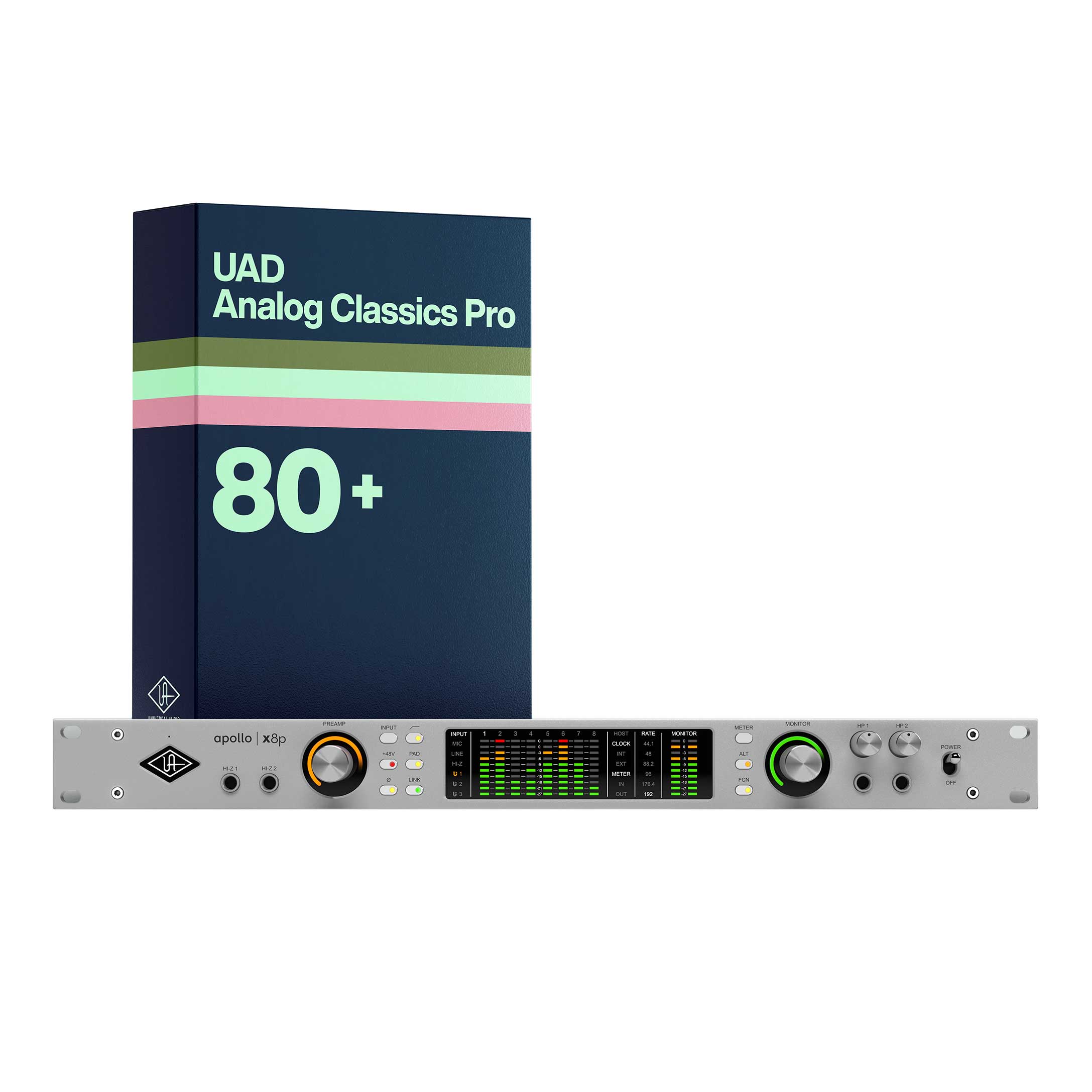 Universal Audio Apollo x8p with UAD Analog Classics Pro (Rack/TB3/MAC/WIN)