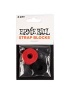 Ernie Ball Strap Blocks 4 Pack Red & Black