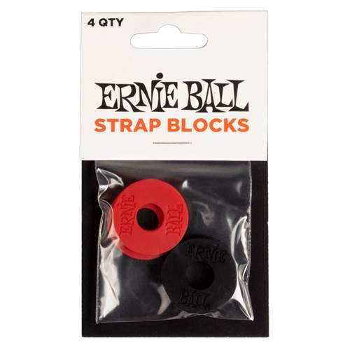 Ernie Ball Strap Blocks 4 Pack Red & Black Ernie Ball Strap Blocks 4 Pack Red & Black
