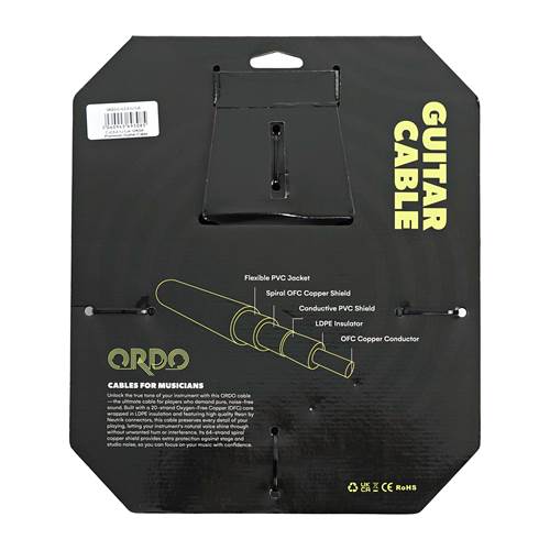 Ordo C-IC3-3-1J-1JA 10ft/3m Premium Guitar Cable with Rean by Neutrik Connectors Ordo C-IC3-3-1J-1JA 10ft/3m Premium Guitar Cable with Rean by Neutrik Connectors