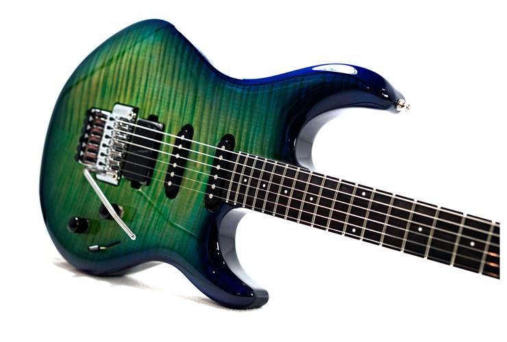 Music Man BFR Luke 4 HSS Floyd Rose Green Tide Ebony Fingerboard #D01384 Music Man BFR Luke 4 HSS Floyd Rose Green Tide Ebony Fingerboard #D01384