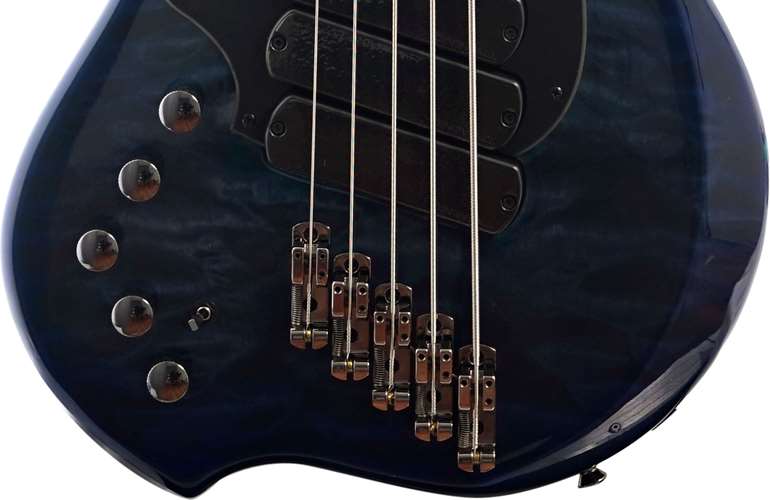 Dingwall Combustion 3 Pickup 5 String Indigoburst Quilt Maple Fingerboard Left Handed Dingwall Combustion 3 Pickup 5 String Indigoburst Quilt Maple Fingerboard Left Handed
