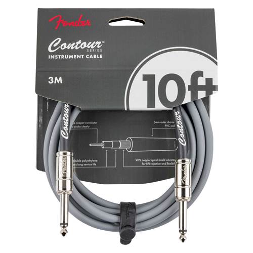 Fender Contour Series 10ft Instrument Cable Inca Silver Fender Contour Series 10ft Instrument Cable Inca Silver