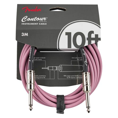 Fender Contour Series 10ft Instrument Cable Burgundy Mist Fender Contour Series 10ft Instrument Cable Burgundy Mist