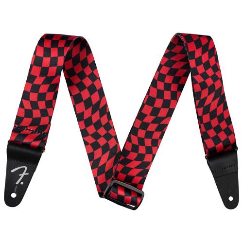 Fender Wavy Checker Poly Strap Red Fender Wavy Checker Poly Strap Red