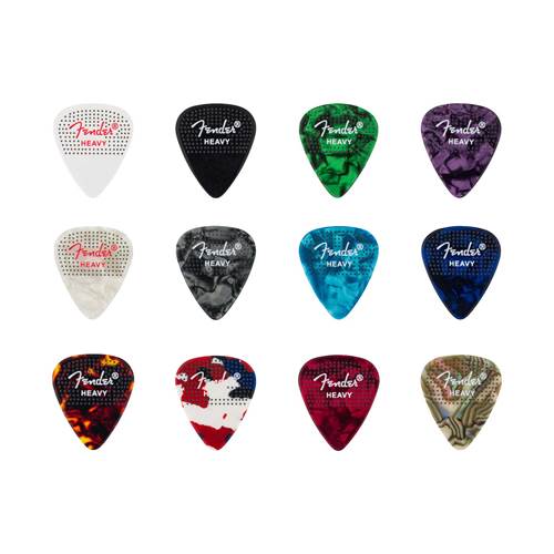 Fender 351 Dotted Celluloid Plectrum 12 Pack Heavy Fender 351 Dotted Celluloid Plectrum 12 Pack Heavy
