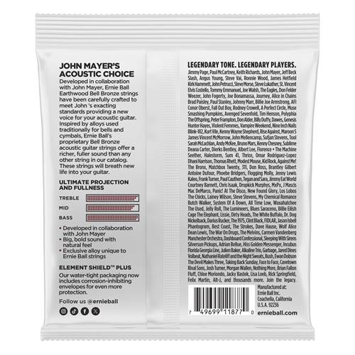 Ernie Ball Medium Light Earthwood Bell Bronze Acoustic Guitar Strings 12-54 Ernie Ball Medium Light Earthwood Bell Bronze Acoustic Guitar Strings 12-54