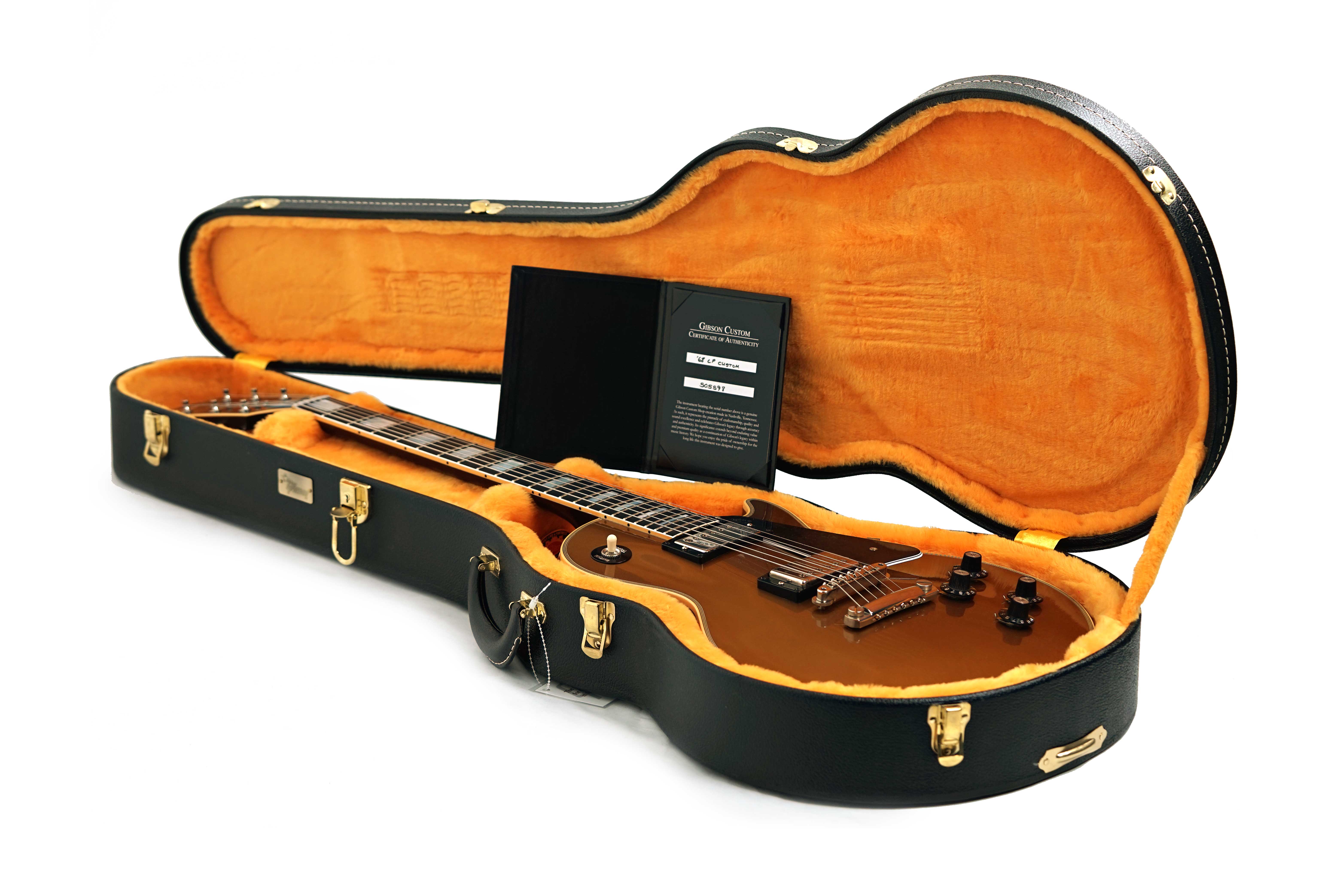 Gibson Custom Shop Dealer Select 1968 Les Paul Custom VOS Gold Top Dark Back #505598