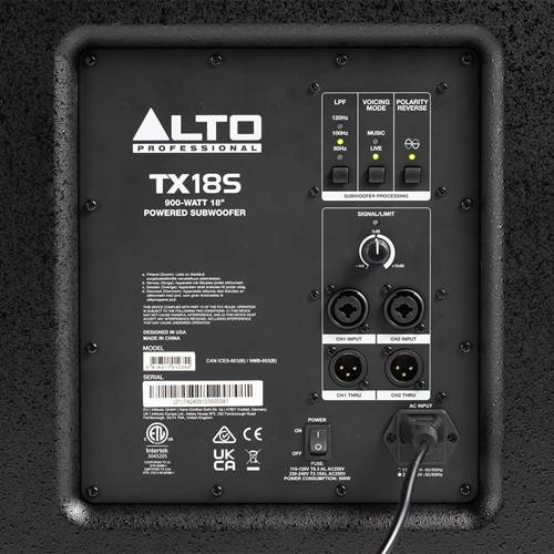 Alto TX18S 900W 18-inch DSP-Enhanced Powered Subwoofer Alto TX18S 900W 18-inch DSP-Enhanced Powered Subwoofer
