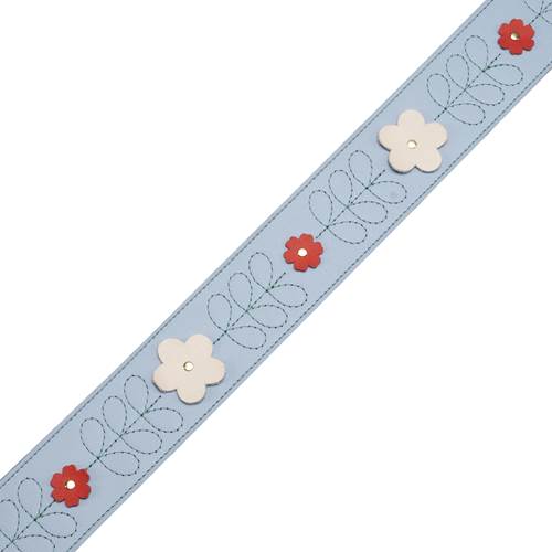 Levy's In Bloom Series Leather with Flower Appliques Sky Blue Wildflower Levy's In Bloom Series Leather with Flower Appliques Sky Blue Wildflower