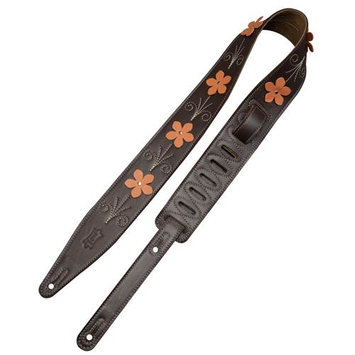 Levy's In Bloom Series Leather with Flower Appliques Mahogany Brown Levy's In Bloom Series Leather with Flower Appliques Mahogany Brown