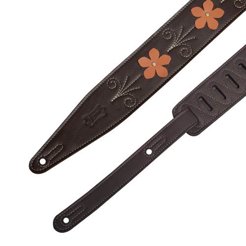 Levy's In Bloom Series Leather with Flower Appliques Mahogany Brown Levy's In Bloom Series Leather with Flower Appliques Mahogany Brown