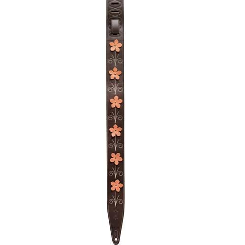 Levy's In Bloom Series Leather with Flower Appliques Mahogany Brown Levy's In Bloom Series Leather with Flower Appliques Mahogany Brown