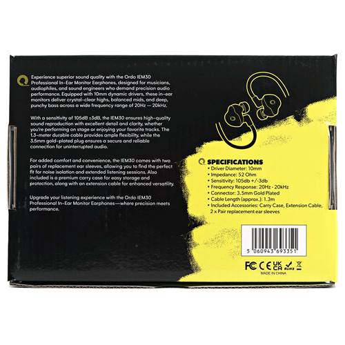 Ordo HP-IEM30 Professional In-Ear Monitor Earphones Ordo HP-IEM30 Professional In-Ear Monitor Earphones
