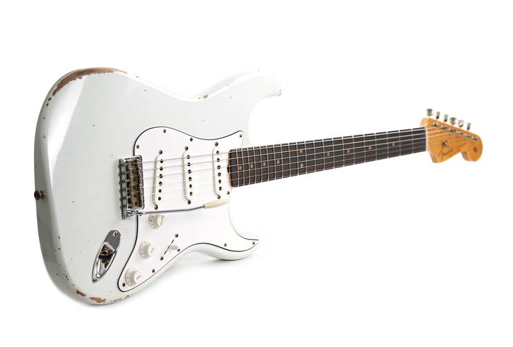 Fender Custom Shop Mid 60's Stratocaster Relic Faded Olympic White #R143641 Fender Custom Shop Mid 60's Stratocaster Relic Faded Olympic White #R143641