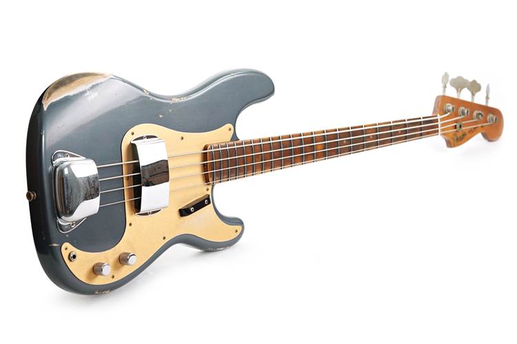 Fender Custom Shop Precision Jazz Bass Relic Chorcoal Frost Metallic #R143504 Fender Custom Shop Precision Jazz Bass Relic Chorcoal Frost Metallic #R143504