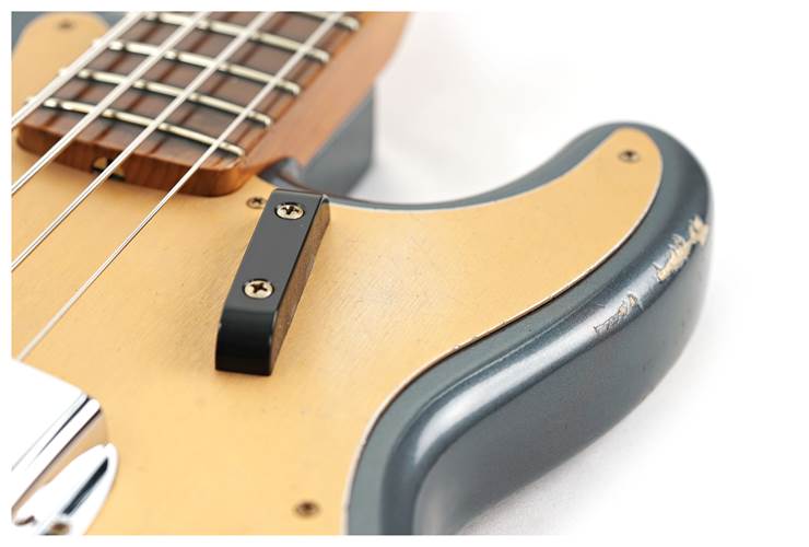 Fender Custom Shop Precision Jazz Bass Relic Chorcoal Frost Metallic #R143504 Fender Custom Shop Precision Jazz Bass Relic Chorcoal Frost Metallic #R143504