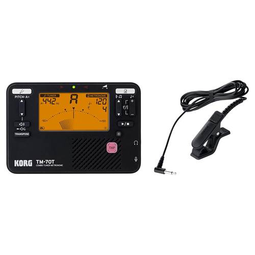 Korg TM-70 Tuner & Metronome Mic Combo Black Korg TM-70 Tuner & Metronome Mic Combo Black