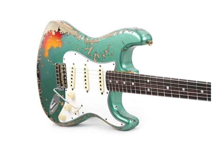 Fender Custom Shop 1965 Stratocaster Super Heavy Relic Super Faded Aged Sherwood Green Metallic over 3-Color Sunburst #CZ586962 Fender Custom Shop 1965 Stratocaster Super Heavy Relic Super Faded Aged Sherwood Green Metallic over 3-Color Sunburst #CZ586962