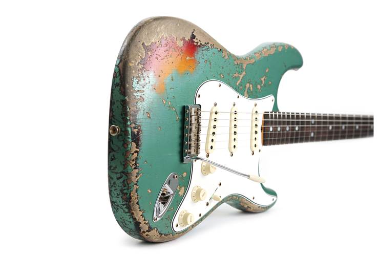 Fender Custom Shop 1965 Stratocaster Super Heavy Relic Super Faded Aged Sherwood Green Metallic over 3-Color Sunburst #CZ586962 Fender Custom Shop 1965 Stratocaster Super Heavy Relic Super Faded Aged Sherwood Green Metallic over 3-Color Sunburst #CZ586962