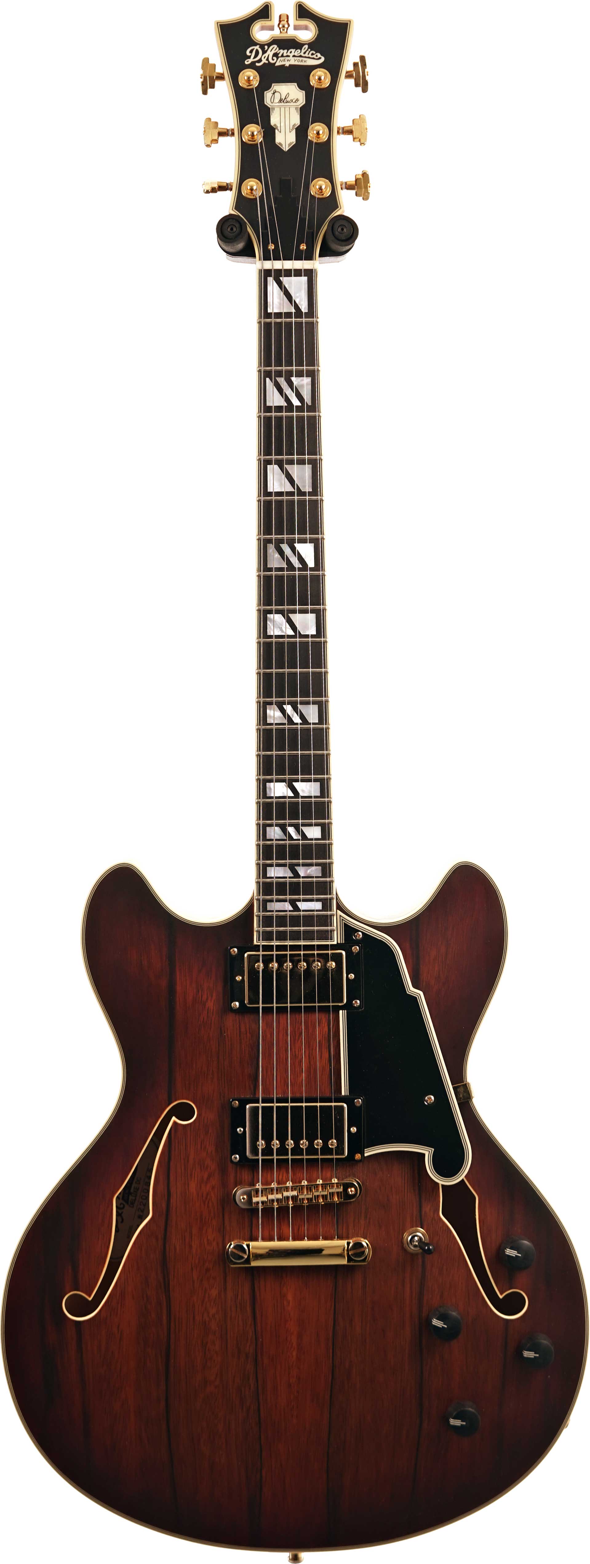 D'Angelico Deluxe DC with Stopbar Tailpiece Satin Brown Burst (Ex-Demo) #W2200845