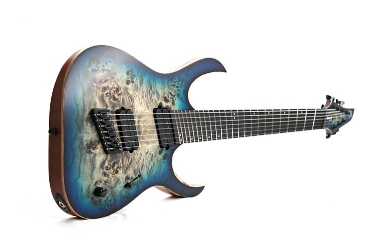 Mayones Duvell Elite VF 7 Eye Poplar 3A Trans Grey Blue Burst #DF2408819 Mayones Duvell Elite VF 7 Eye Poplar 3A Trans Grey Blue Burst #DF2408819