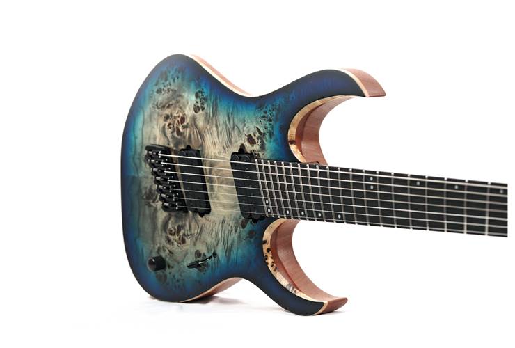 Mayones Duvell Elite VF 7 Eye Poplar 3A Trans Grey Blue Burst #DF2408819 Mayones Duvell Elite VF 7 Eye Poplar 3A Trans Grey Blue Burst #DF2408819