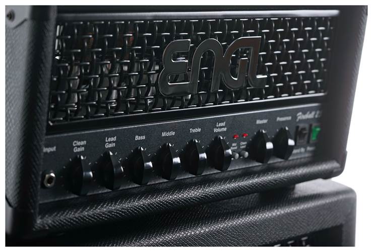 Engl Custom Shop E633 Fireball 25 Valve Amp Head + E112VSB 1x12 Slanted Cabinet - Black Snakeskin with Green Illumination #6332513702 Engl Custom Shop E633 Fireball 25 Valve Amp Head + E112VSB 1x12 Slanted Cabinet - Black Snakeskin with Green Illumination #6332513702
