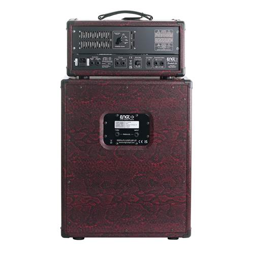 Engl Custom Shop E633 Fireball 25 Valve Amp Head + E112VSB 1x12 Slanted Cabinet - Red Snakeskin with Red Illumination #6332513701 Engl Custom Shop E633 Fireball 25 Valve Amp Head + E112VSB 1x12 Slanted Cabinet - Red Snakeskin with Red Illumination #6332513701