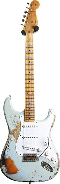 Fender Custom Shop Limited Edition 1954 Stratocaster Heavy Relic Super Faded Aged Sonic Blue Over 2-Tone Sunburst #LXX0731