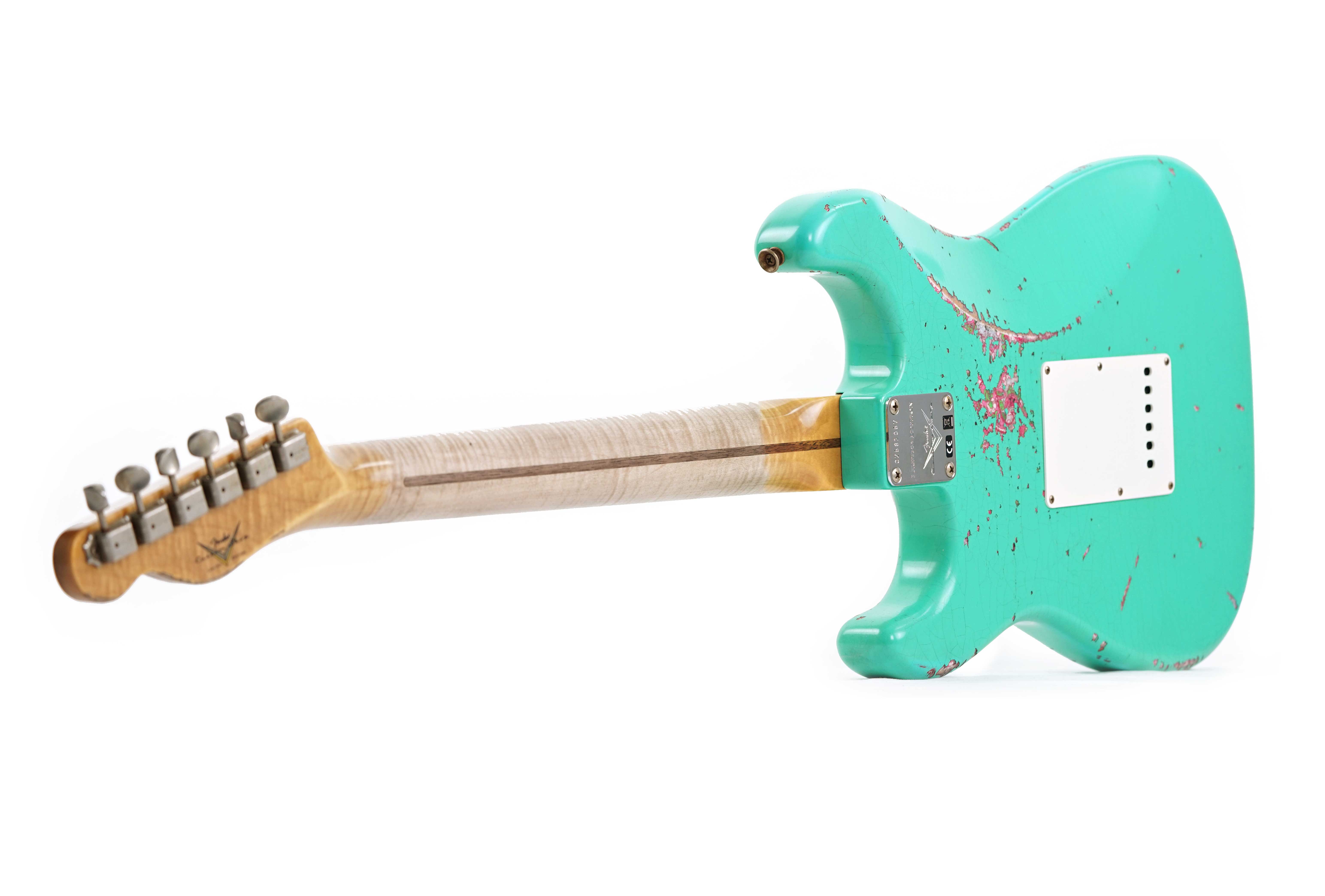 Fender Custom Shop Limited Edition Mischief Maker Stratocaster Heavy Relic Aged Surf Green Over Pink Paisley #CZ581057