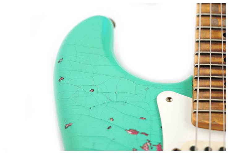 Fender Custom Shop Limited Edition Mischief Maker Stratocaster Heavy Relic Aged Surf Green Over Pink Paisley #CZ581057 Fender Custom Shop Limited Edition Mischief Maker Stratocaster Heavy Relic Aged Surf Green Over Pink Paisley #CZ581057