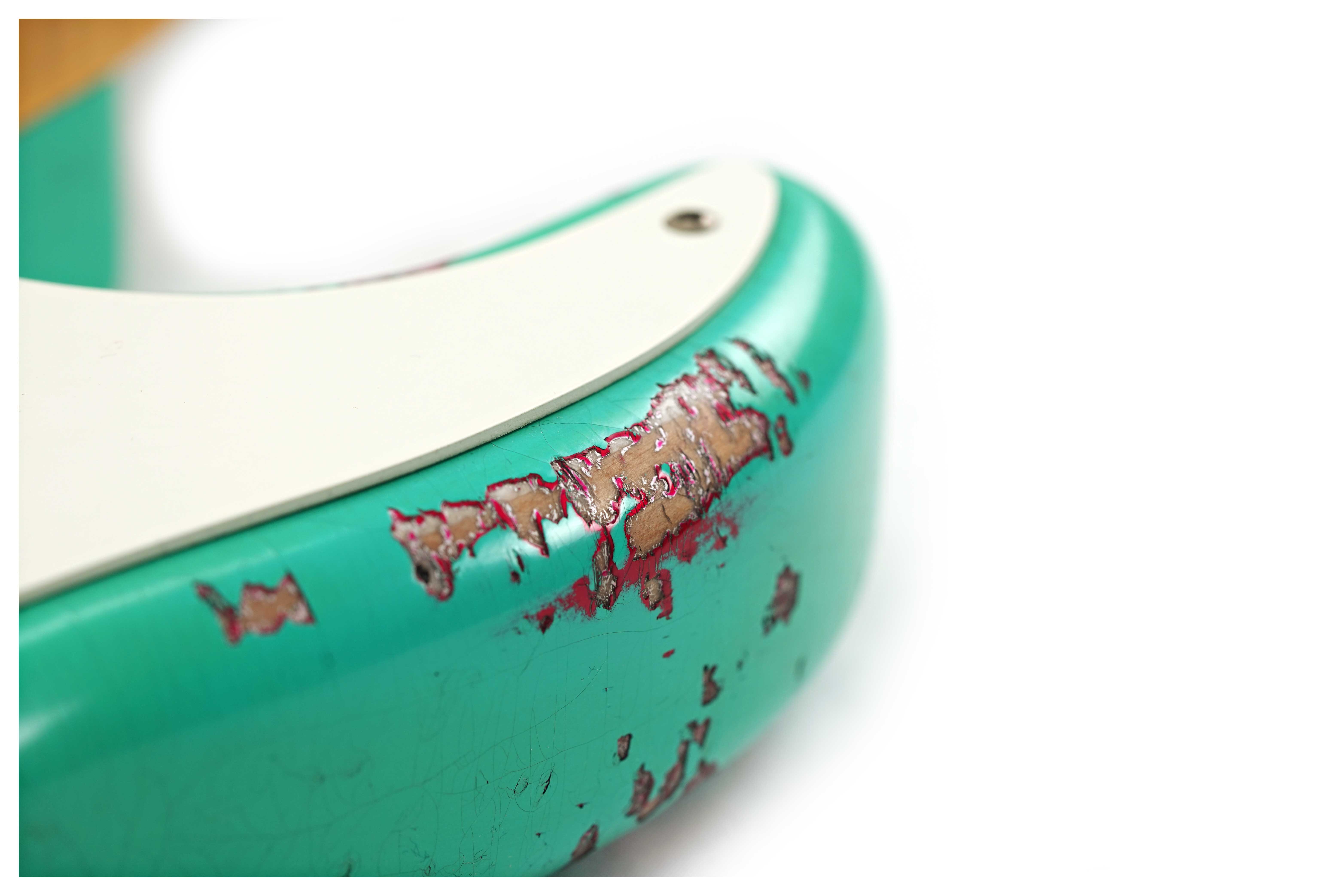 Fender Custom Shop Limited Edition Mischief Maker Stratocaster Heavy Relic Aged Surf Green Over Pink Paisley #CZ581057