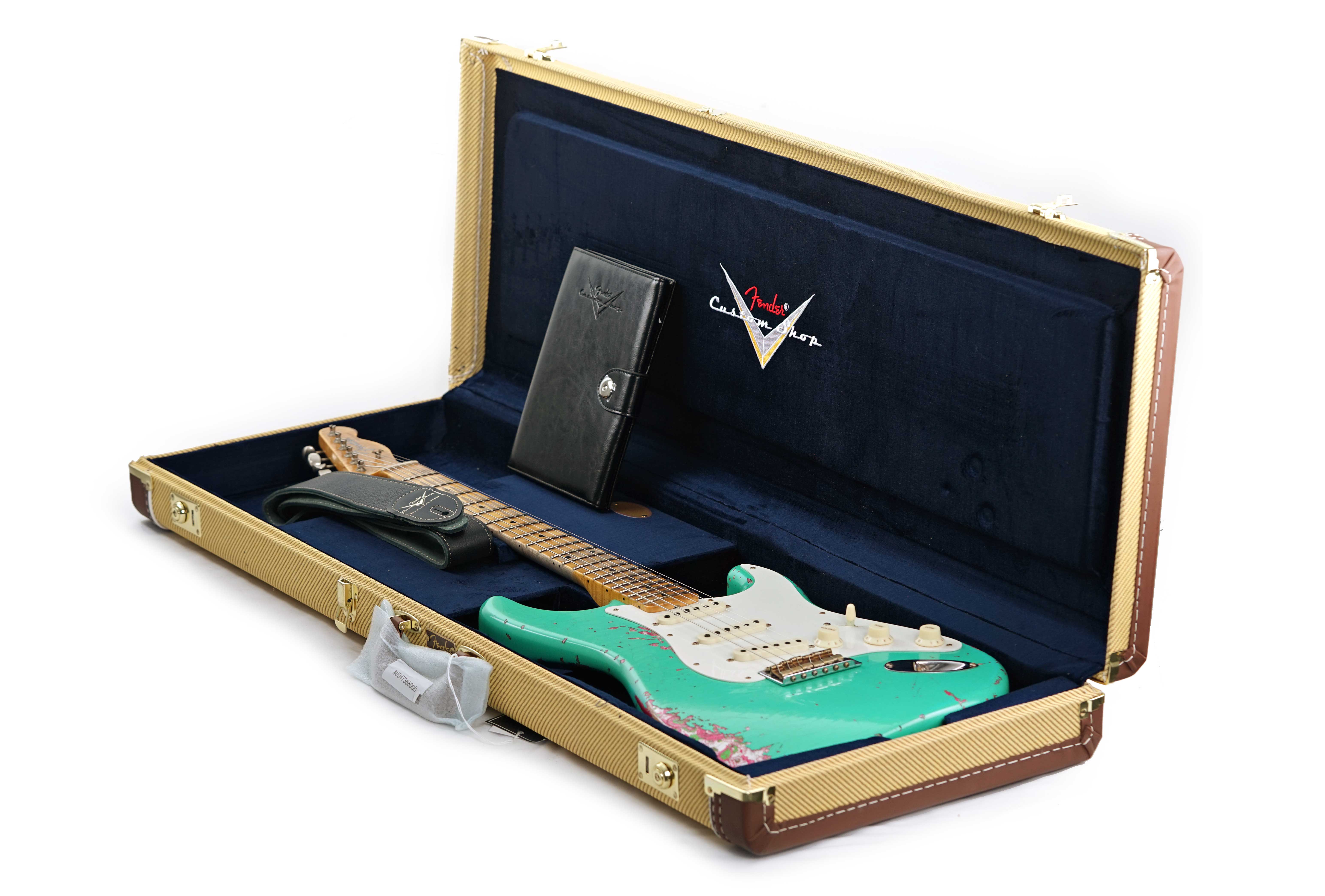 Fender Custom Shop Limited Edition Mischief Maker Stratocaster Heavy Relic Aged Surf Green Over Pink Paisley #CZ581057