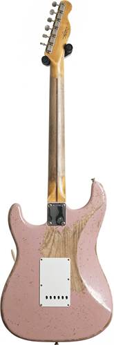 Fender Custom Shop 1957 Stratocaster HSS Super Heavy Relic Reversed Tele Headstock Dark Shell Pink #R125293 Fender Custom Shop 1957 Stratocaster HSS Super Heavy Relic Reversed Tele Headstock Dark Shell Pink #R125293