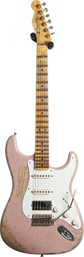 Fender Custom Shop 1957 Stratocaster HSS Super Heavy Relic Reversed Tele Headstock Dark Shell Pink #R125293 Fender Custom Shop 1957 Stratocaster HSS Super Heavy Relic Reversed Tele Headstock Dark Shell Pink #R125293