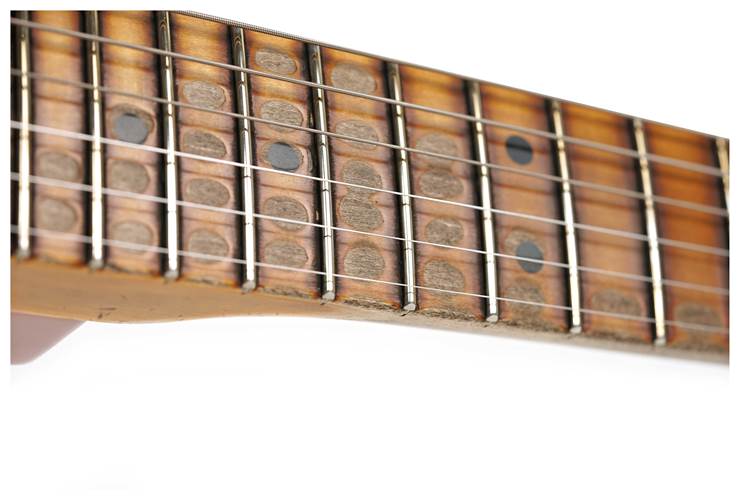 Fender Custom Shop 1957 Stratocaster HSS Super Heavy Relic Reversed Tele Headstock Dark Shell Pink #R125293 Fender Custom Shop 1957 Stratocaster HSS Super Heavy Relic Reversed Tele Headstock Dark Shell Pink #R125293