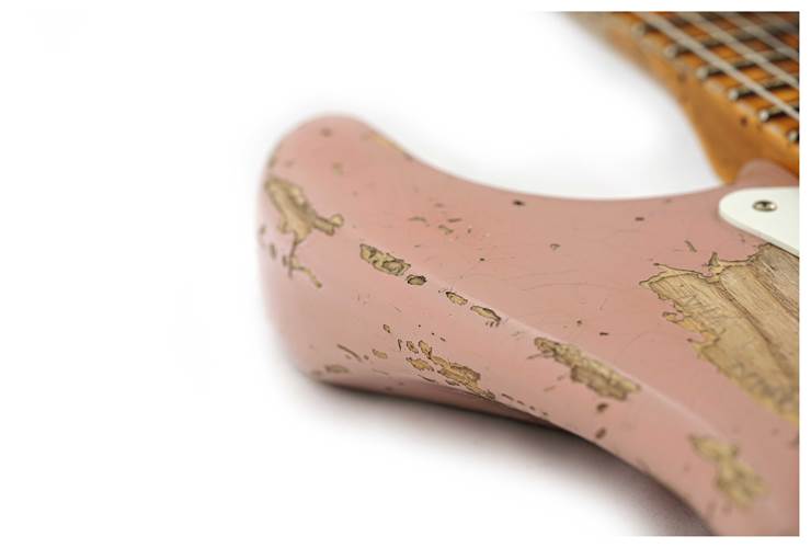 Fender Custom Shop 1957 Stratocaster HSS Super Heavy Relic Reversed Tele Headstock Dark Shell Pink #R125293 Fender Custom Shop 1957 Stratocaster HSS Super Heavy Relic Reversed Tele Headstock Dark Shell Pink #R125293