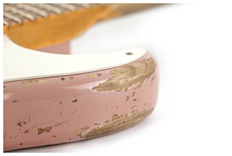Fender Custom Shop 1957 Stratocaster HSS Super Heavy Relic Reversed Tele Headstock Dark Shell Pink #R125293 Fender Custom Shop 1957 Stratocaster HSS Super Heavy Relic Reversed Tele Headstock Dark Shell Pink #R125293