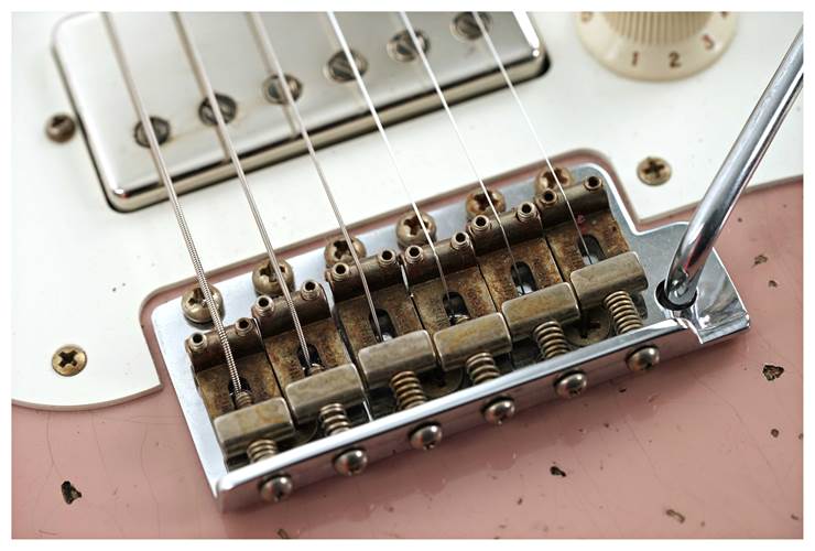 Fender Custom Shop 1957 Stratocaster HSS Super Heavy Relic Reversed Tele Headstock Dark Shell Pink #R125293 Fender Custom Shop 1957 Stratocaster HSS Super Heavy Relic Reversed Tele Headstock Dark Shell Pink #R125293