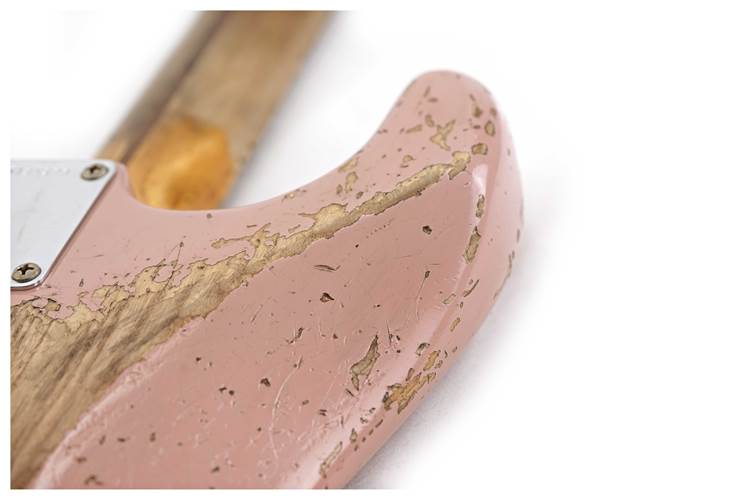 Fender Custom Shop 1957 Stratocaster HSS Super Heavy Relic Reversed Tele Headstock Dark Shell Pink #R125293 Fender Custom Shop 1957 Stratocaster HSS Super Heavy Relic Reversed Tele Headstock Dark Shell Pink #R125293