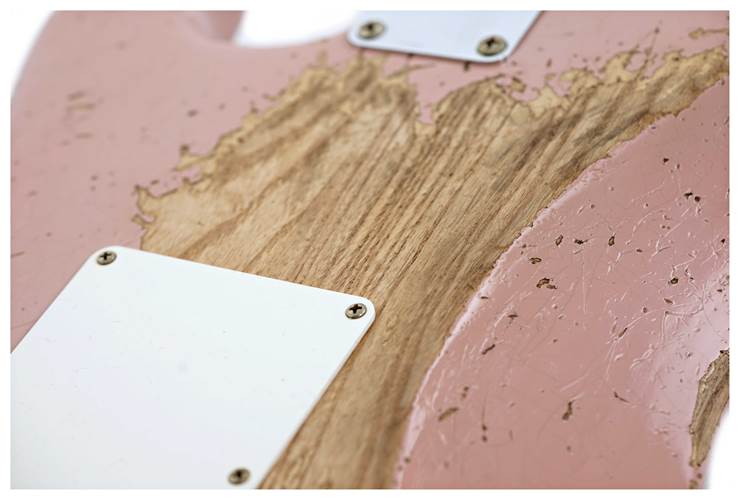 Fender Custom Shop 1957 Stratocaster HSS Super Heavy Relic Reversed Tele Headstock Dark Shell Pink #R125293 Fender Custom Shop 1957 Stratocaster HSS Super Heavy Relic Reversed Tele Headstock Dark Shell Pink #R125293