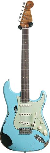 Fender Custom Shop 1963 Stratocaster Heavy Relic with Closet Classic Hardware Daphne Blue Over Black #CZ582547 Fender Custom Shop 1963 Stratocaster Heavy Relic with Closet Classic Hardware Daphne Blue Over Black #CZ582547